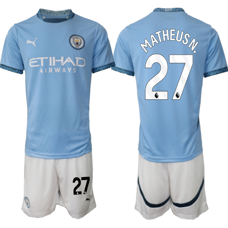 Men 2024-2025 Club Manchester City home blue #27 Soccer Jersey->indianapolis colts->NFL Jersey